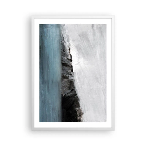 Affiche dans un cadre blanc - Poster - Eau – terre : choc des éléments - 50x70 cm