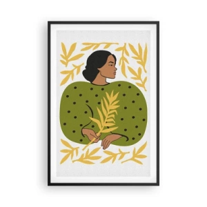 Affiche dans un cadre noir - Poster - Fille hawaïenne - 61x91 cm