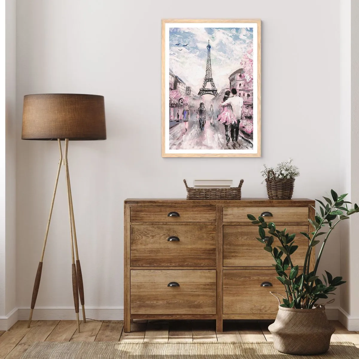 Affiche dans un chêne clair - Poster - Comment tomber amoureu, il faut juste... - 70x100 cm