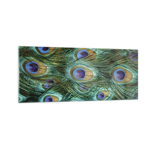 Impression sur verre - Image sur verre - Un regard de paon - 100x40 cm