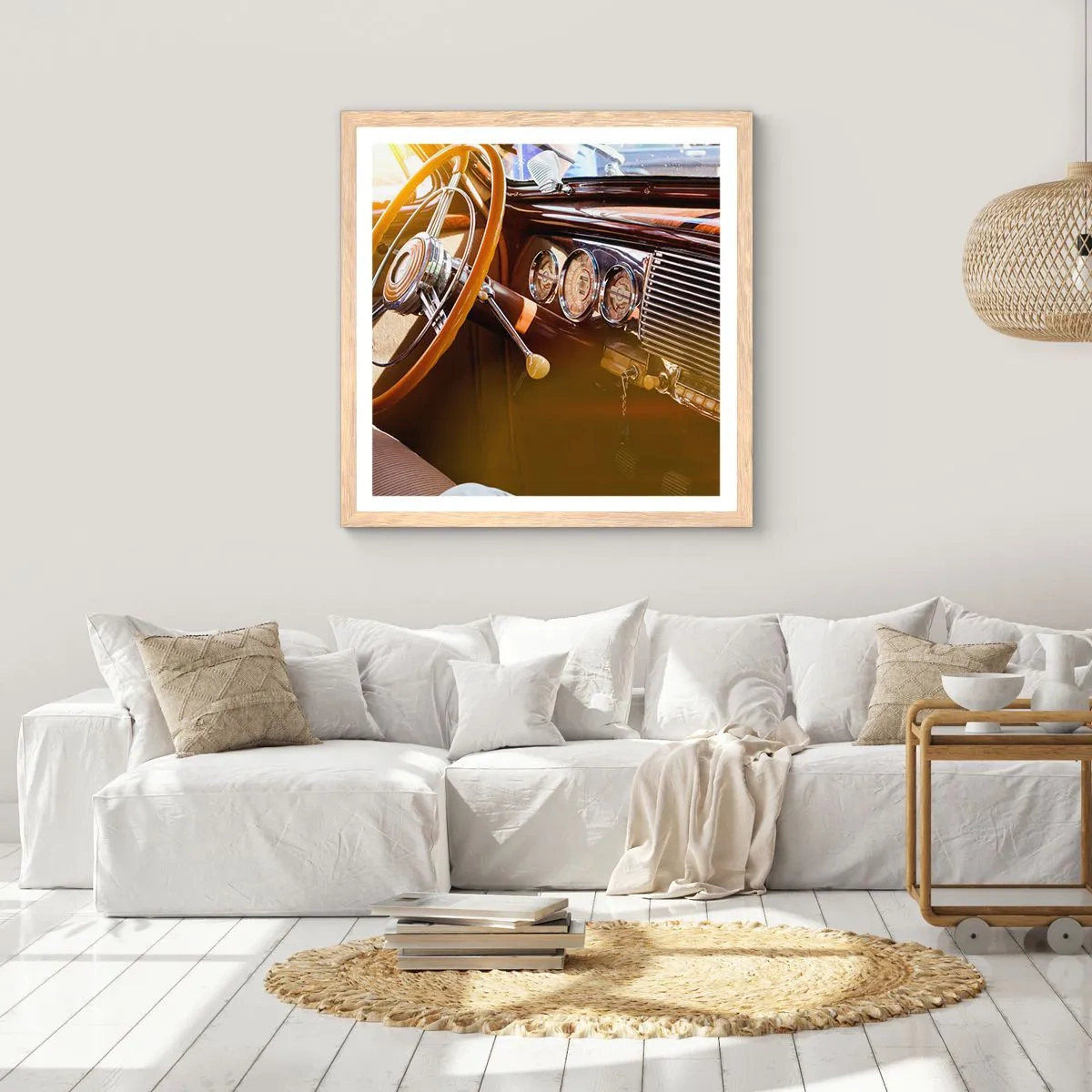 Affiche dans un chêne clair - Poster - Souffle de luxe venu du passé - 60x60 cm