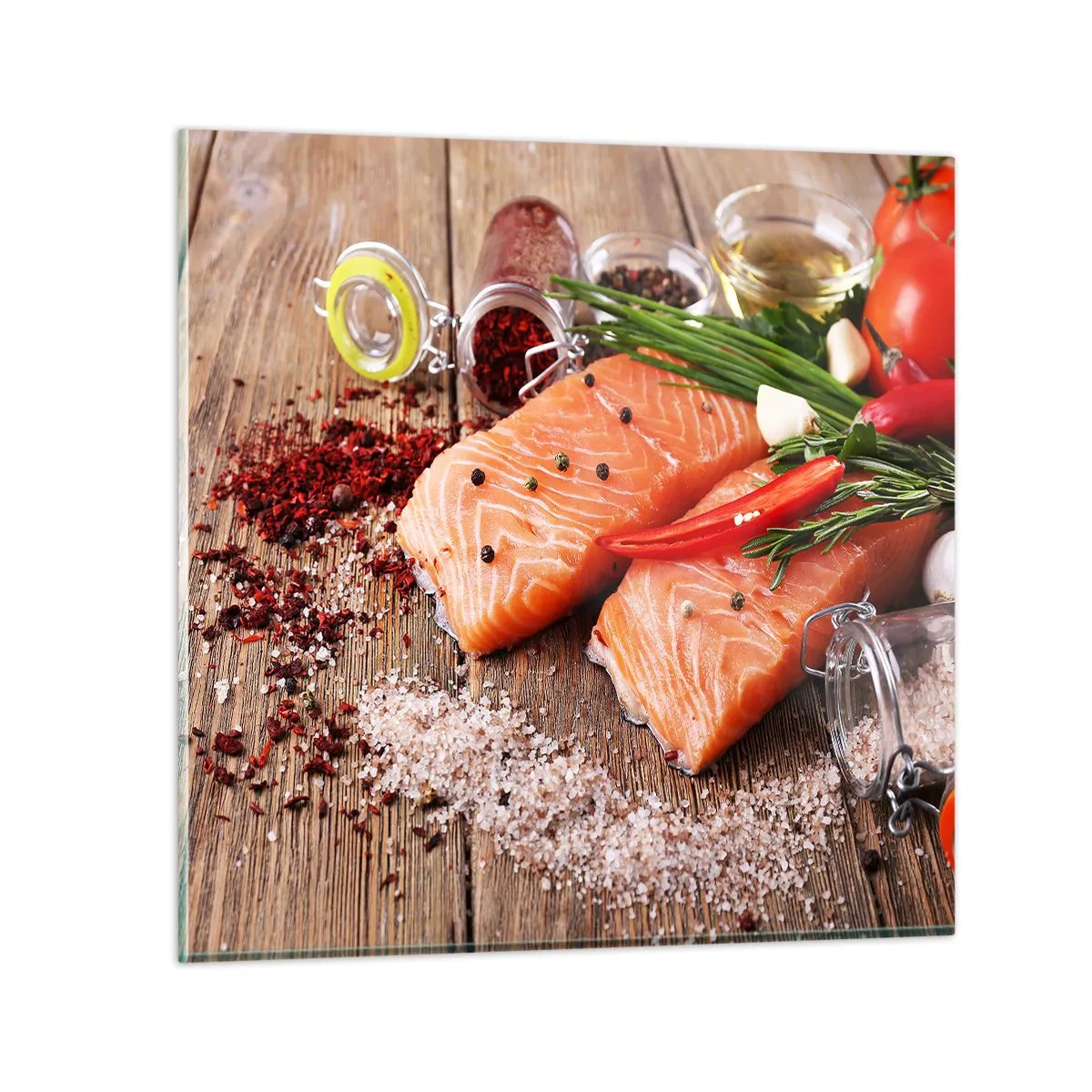 Impression sur verre - Image sur verre - Aventure norvégienne dans la cuisine - 30x30 cm