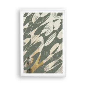Affiche dans un cadre blanc - Poster - Abstraction rythmique - 61x91 cm