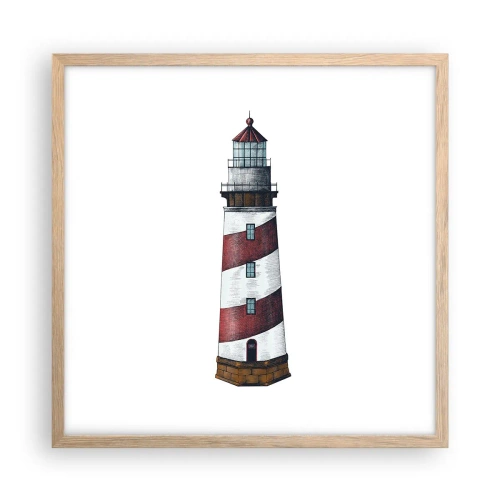 Affiche dans un chêne clair - Poster - Toujours sur ses gardes - 50x50 cm