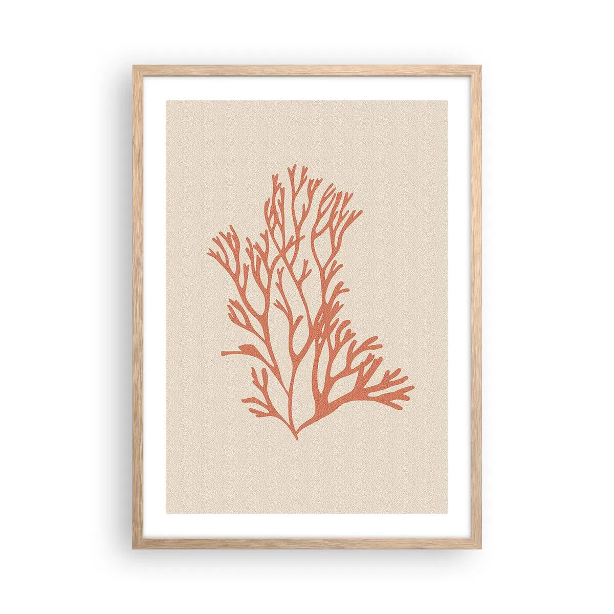 Affiche dans un chêne clair - Poster - Filigrane de corail - 50x70 cm