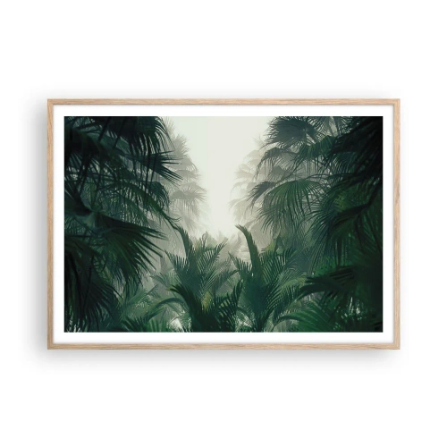 Affiche dans un chêne clair - Poster - Secret tropical - 100x70 cm