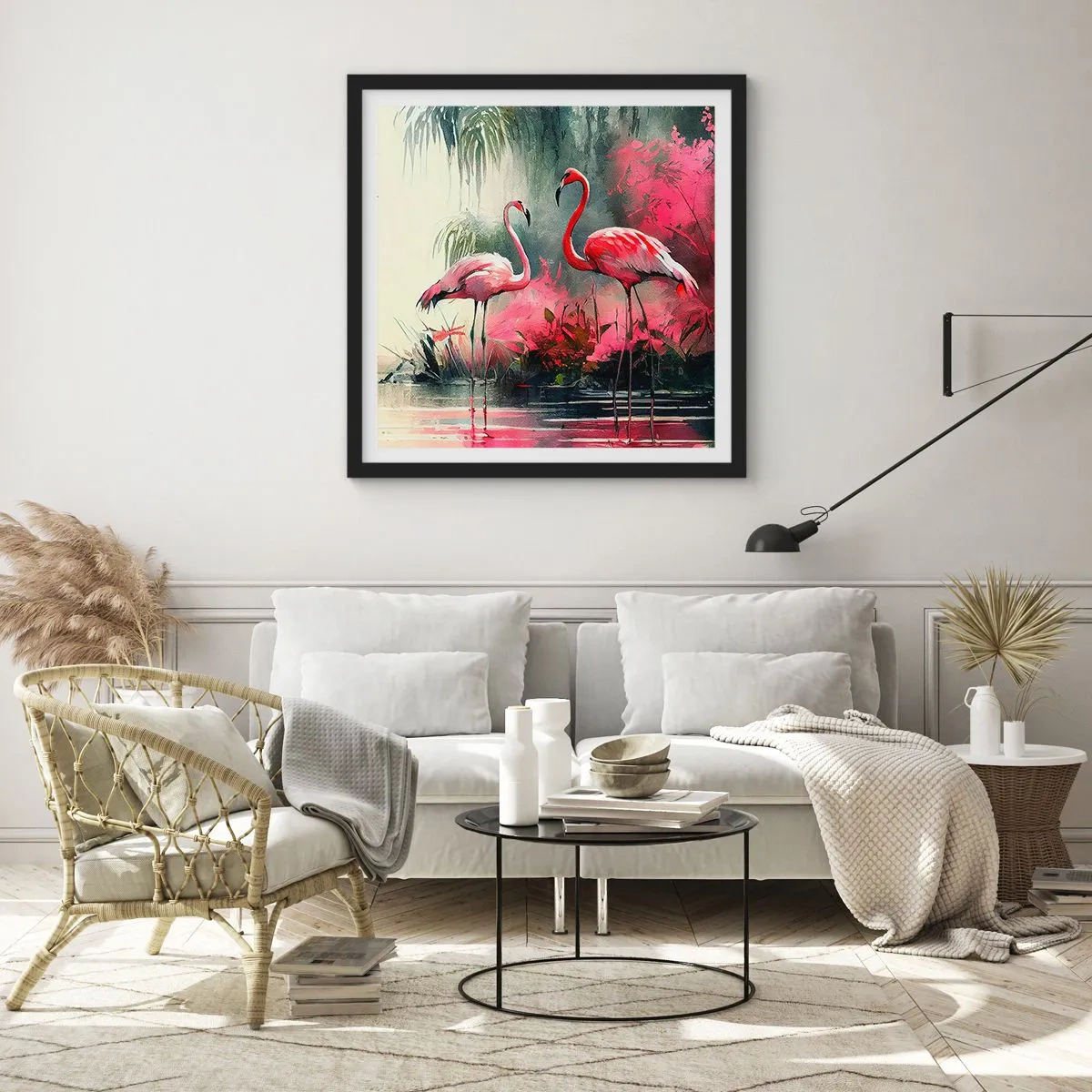 Affiche dans un cadre noir - Poster - Une leçon de grâce naturelle - 40x40 cm