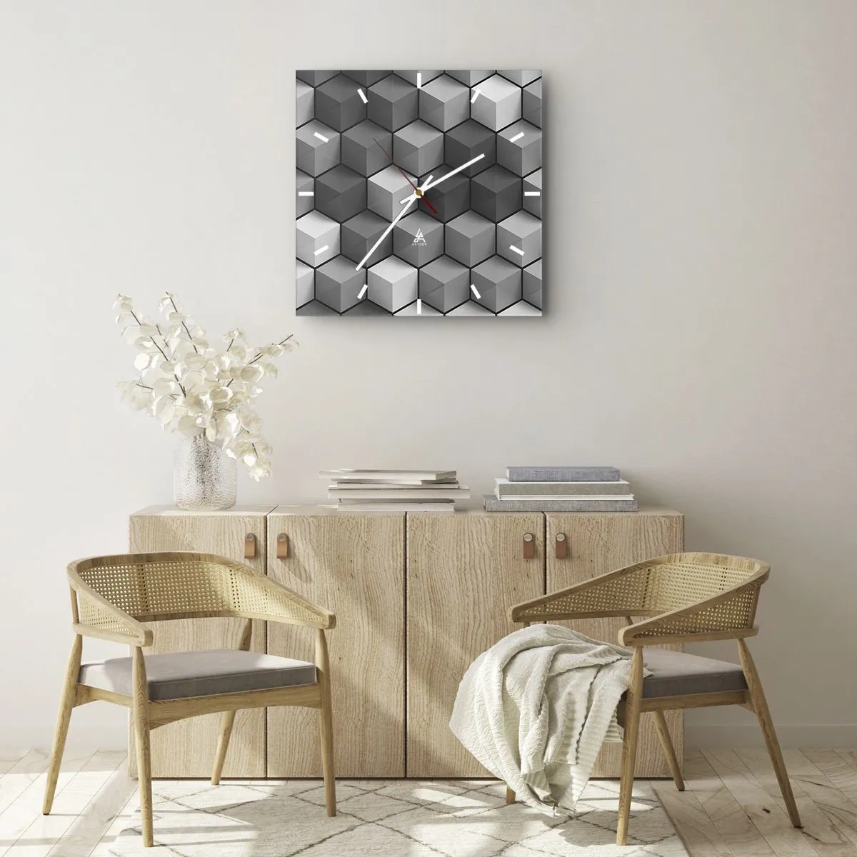Horloge murale - Pendule murale - Puzzle cubiste - 30x30 cm