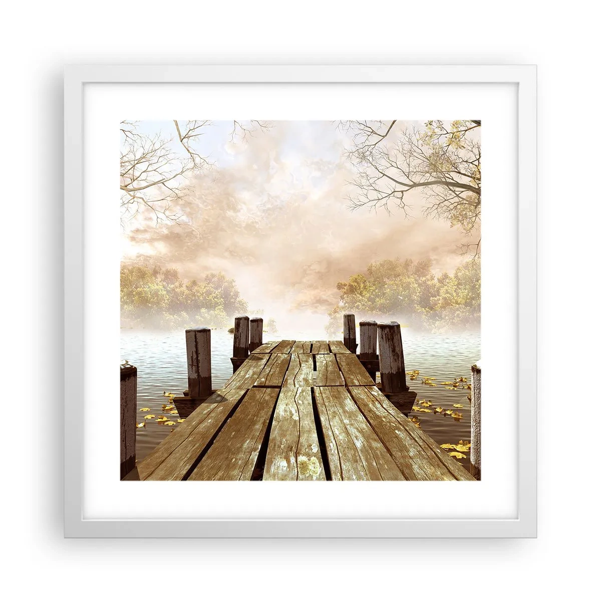 Affiche dans un cadre blanc - Poster - La douce tristesse de l'automne - 40x40 cm