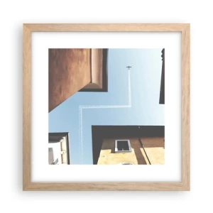 Affiche dans un chêne clair - Poster - Au-dessus du labyrinthe de la ville - 30x30 cm