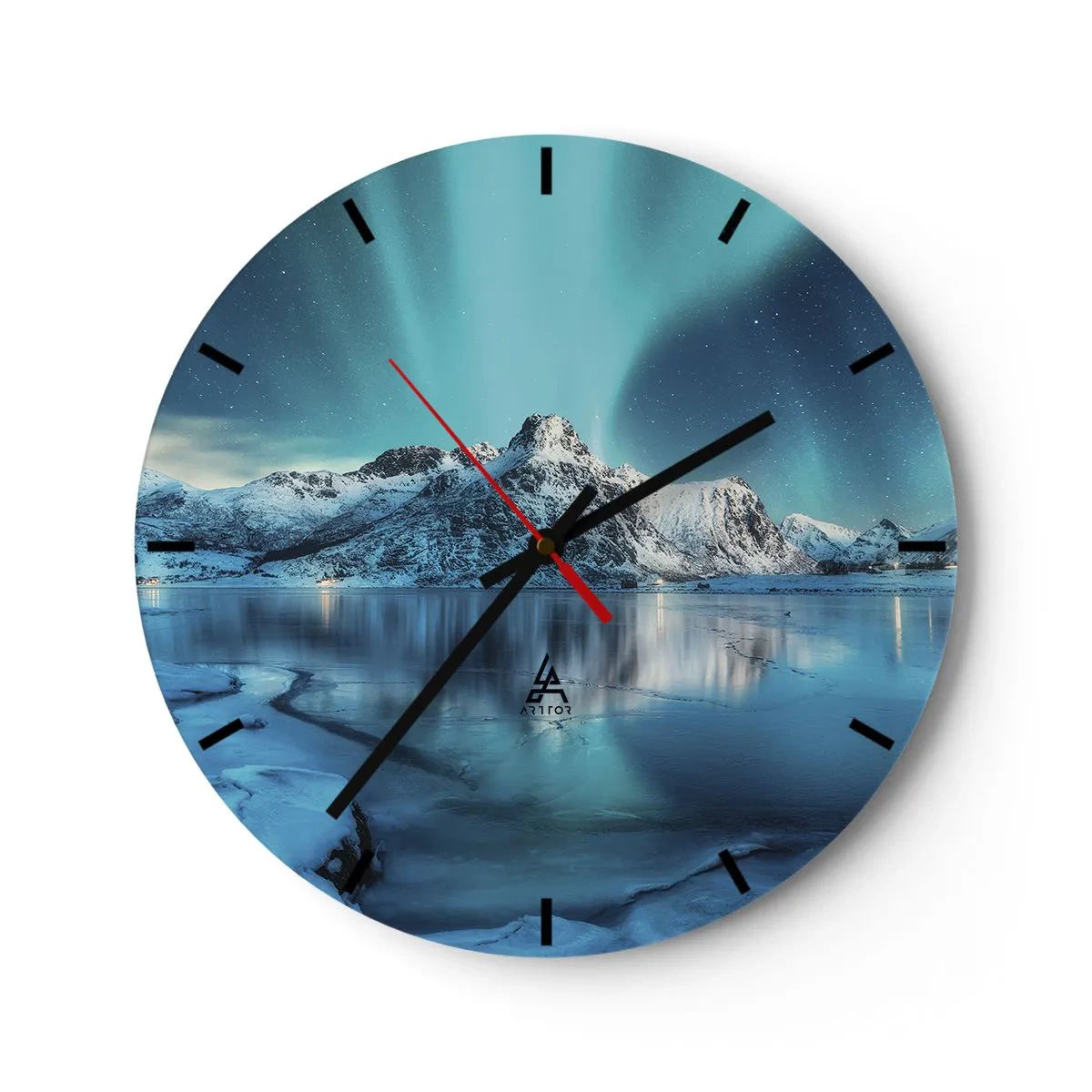 Horloge murale - Pendule murale - Nuit de lumières - 40x40 cm