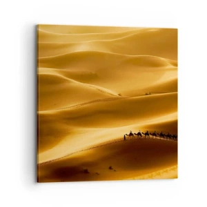 Impression sur toile - Image sur toile - Caravane sur les vagues du désert - 70x70 cm