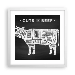 Affiche dans un cadre blanc - Poster - L'art de la découpe - 40x40 cm