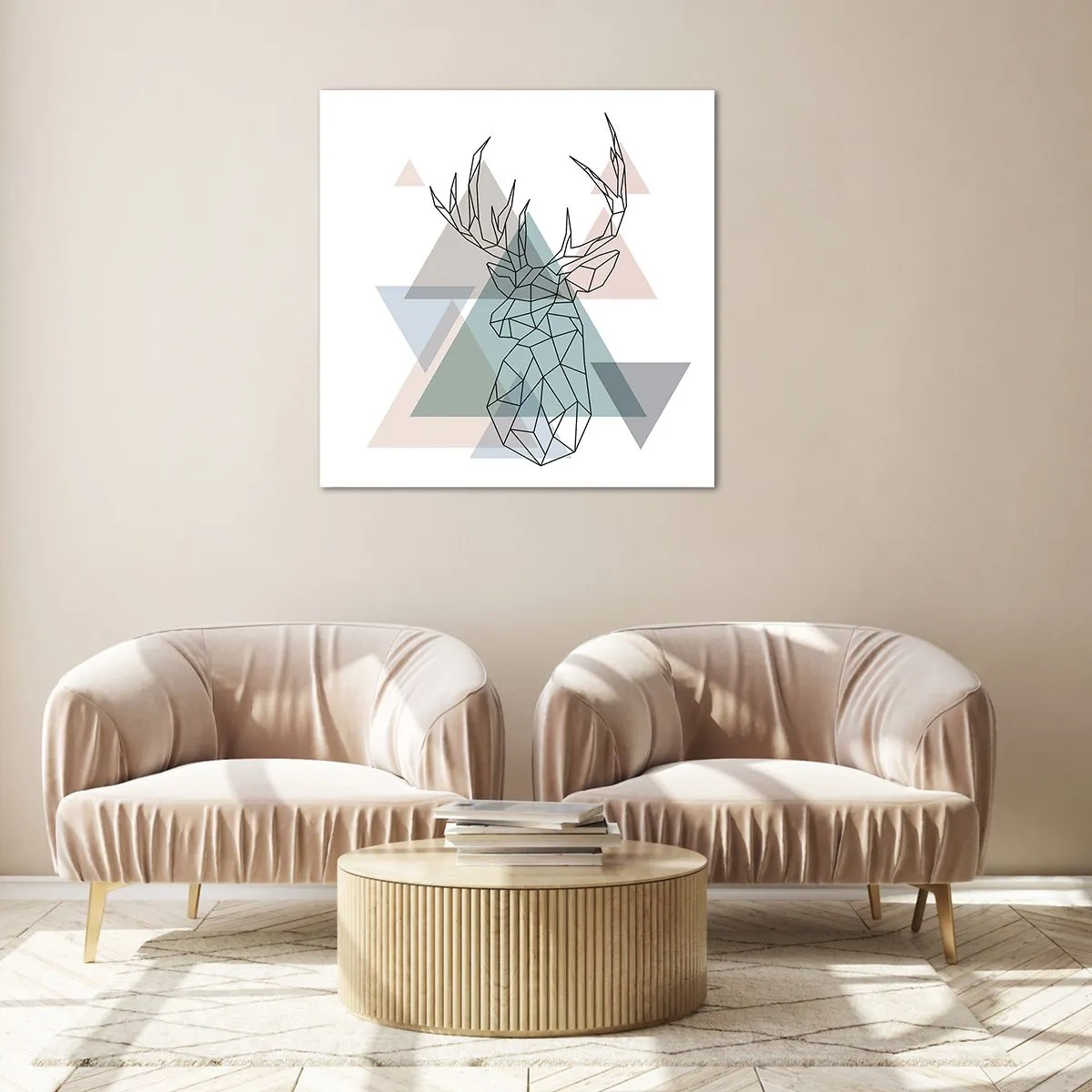 Impression sur verre - Image sur verre - Dans une forêt géométrique - 60x60 cm