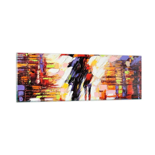 Impression sur verre - Image sur verre - Ensemble à travers la nuit et la pluie - 90x30 cm