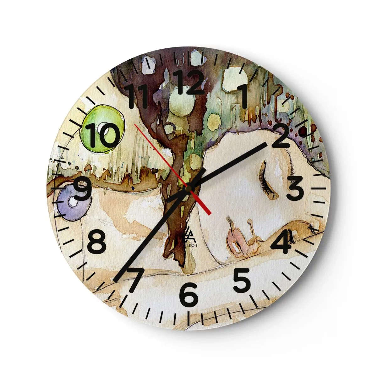 Horloge murale - Pendule murale - Un rêve violet émeraude - 30x30 cm