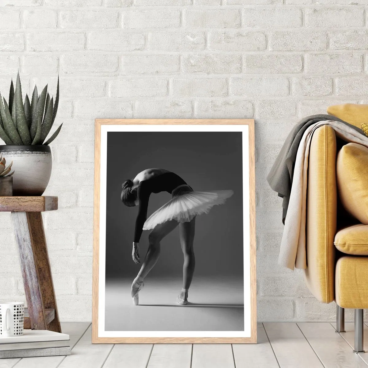 Affiche dans un chêne clair - Poster - Belle ballerine - 30x40 cm