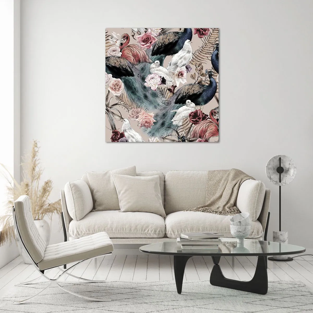 Impression sur verre - Image sur verre - Dans un jardin de palace - 40x40 cm