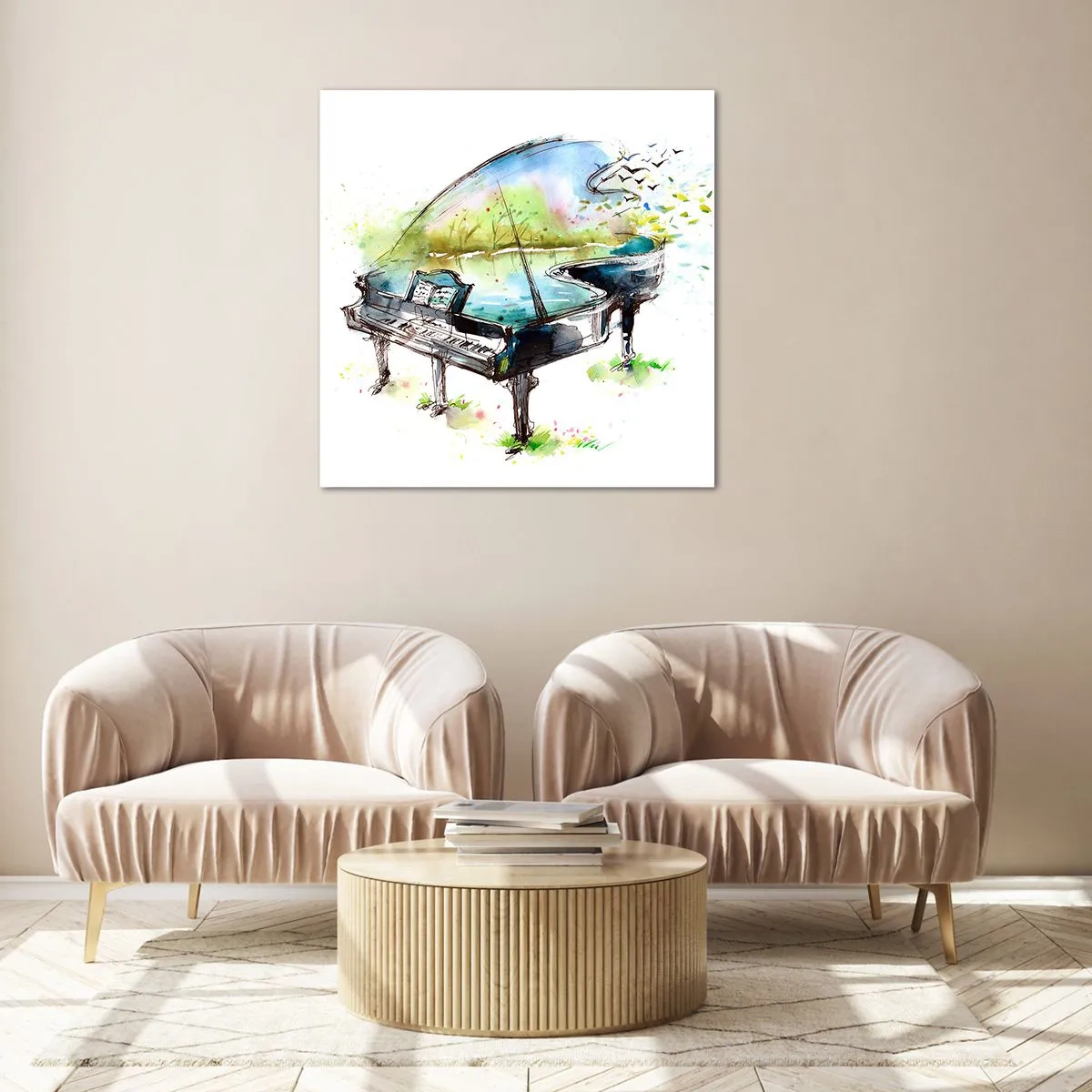 Impression sur verre - Image sur verre - Enchanté en musique - 30x30 cm