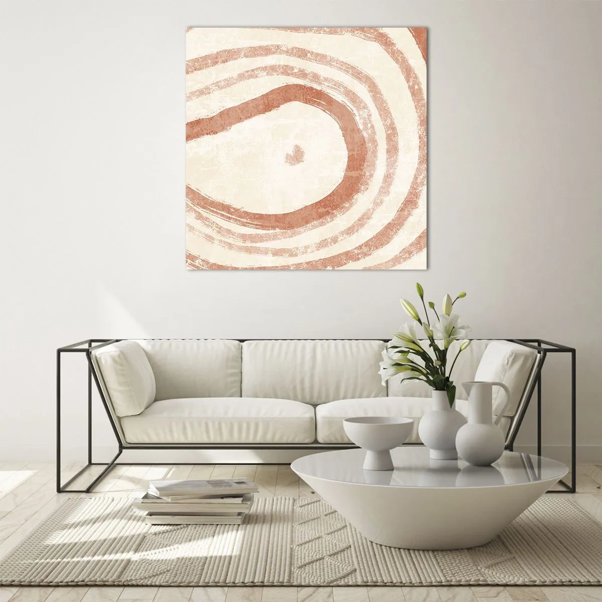 Impression sur verre - Image sur verre - Cercles de corail – composition - 60x60 cm