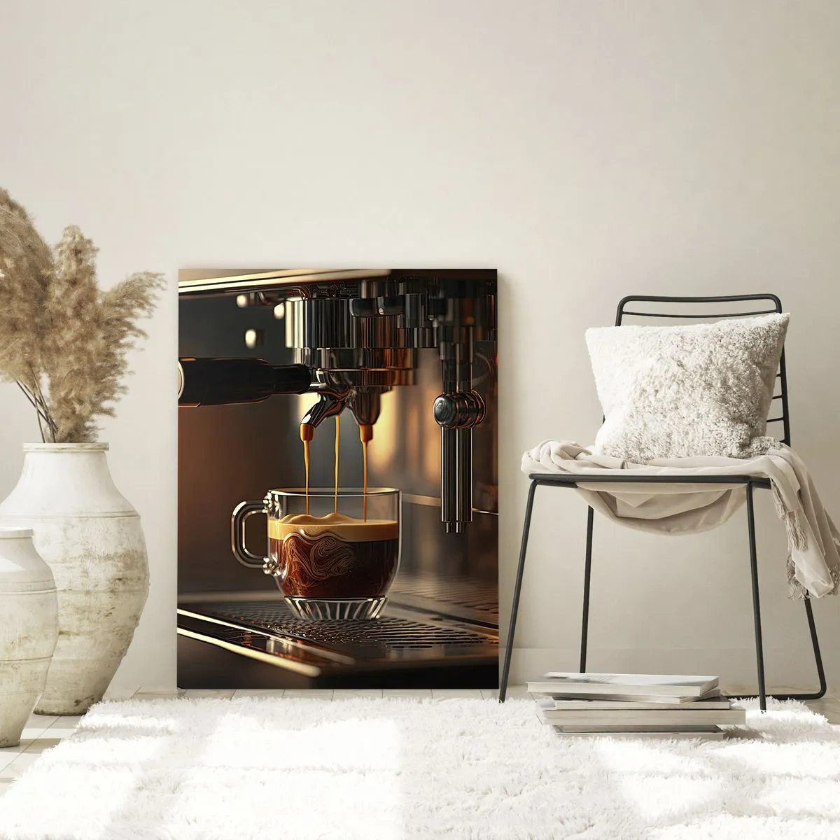 Impression sur verre - Image sur verre - Café expresso dans un verre avec de la mousse - 50x70cm - Un mélange sensuel - Décoration murale moderne pour le salon et la chambre ARTTOR