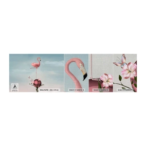 Échantillon de Papier Peint Premium Canvas - Allégorie du basket-ball - Abstraction, Flamant, Oiseau - 100x30 cm