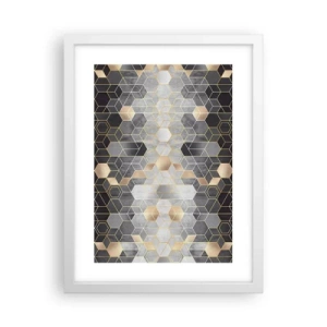 Affiche dans un cadre blanc - Poster - Composition de diamants - 30x40 cm