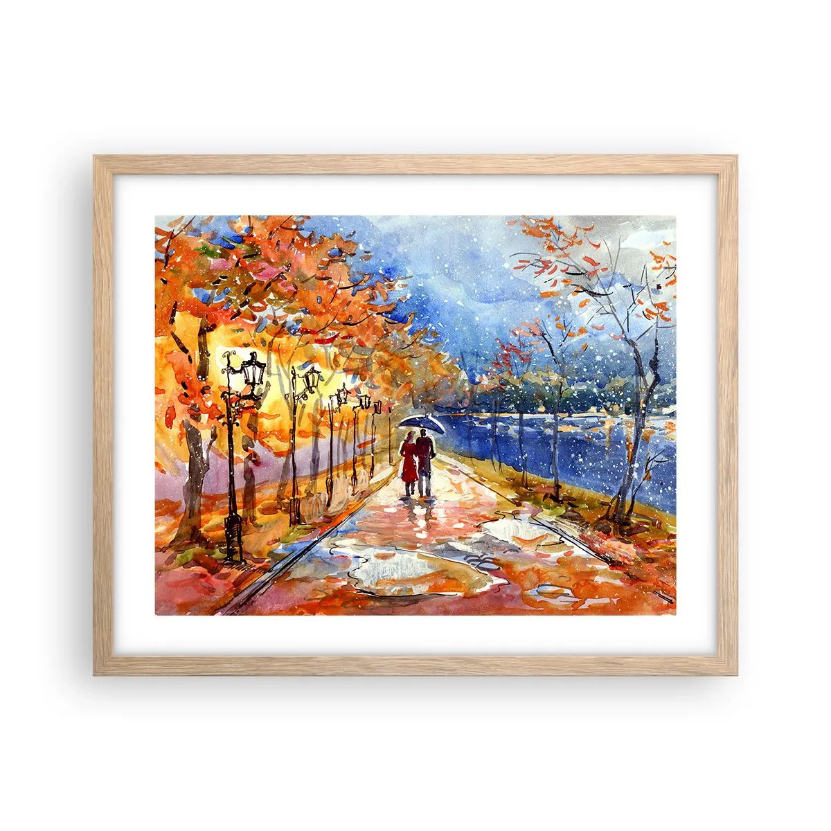 Affiche dans un chêne clair - Poster - Ensemble jusqu'au bout du temps - 50x40 cm