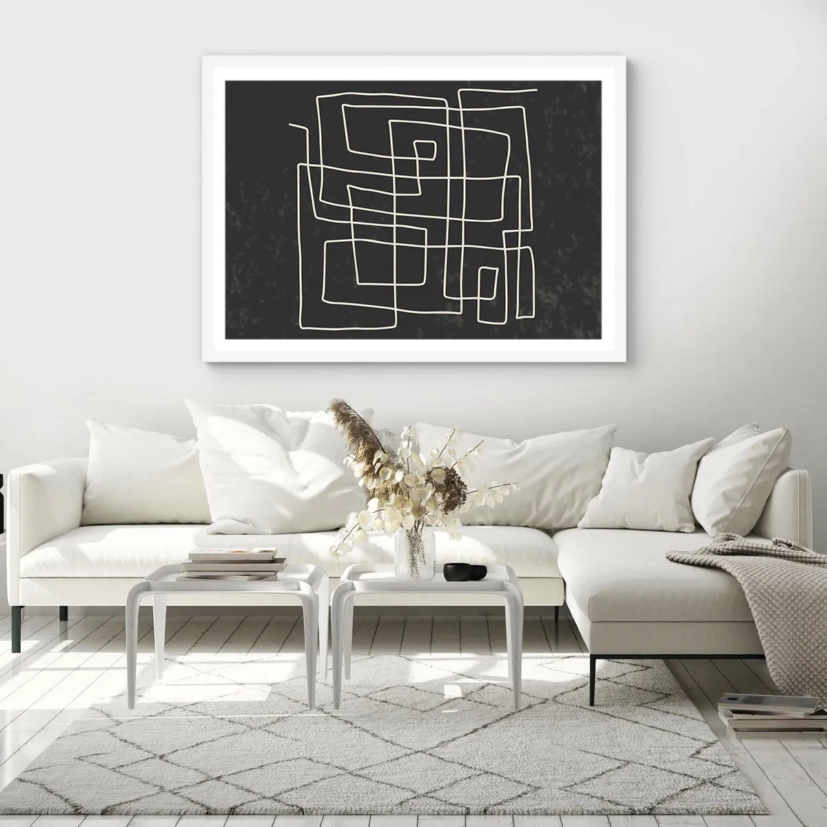 Affiche dans un cadre blanc - Poster - Pas aussi simple - 100x70 cm