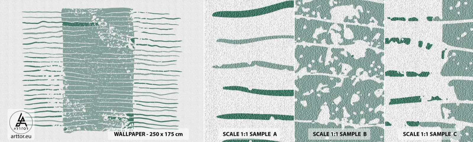 Échantillon de Papier Peint Autocollant Deluxe Sticker - Abstraction de la mer - Minimalisme, Pastel, Hipster - 100x30 cm