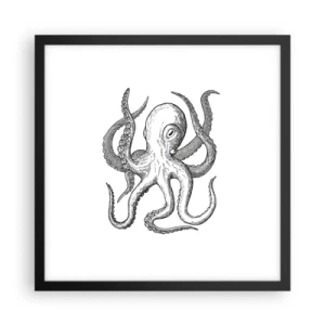 Affiche dans un cadre noir - Poster - Dansant avec les vagues - 40x40 cm