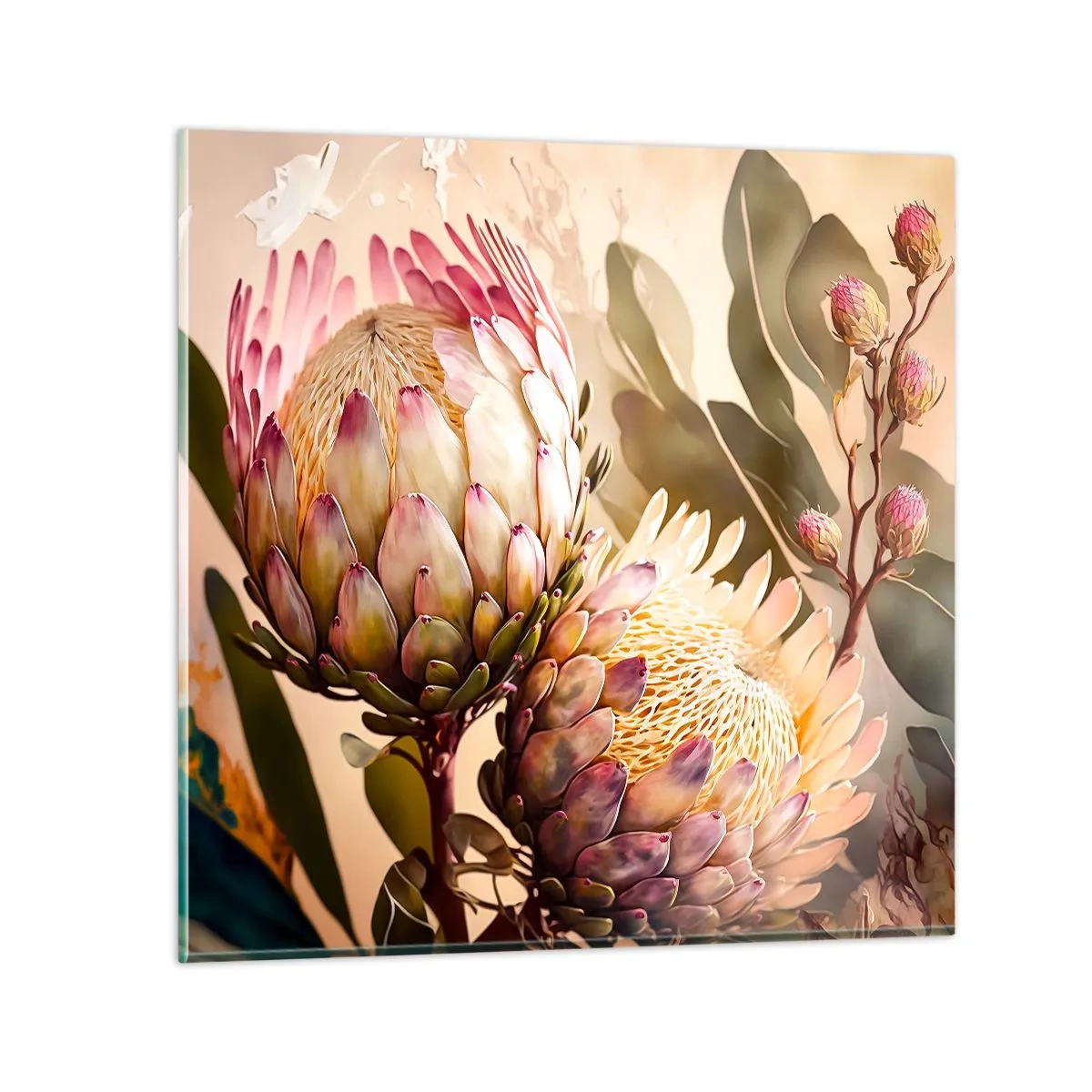 Impression sur verre - Image sur verre - Tendrement embrassé - 70x70 cm