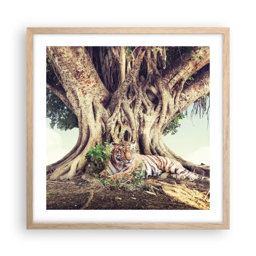 Affiche dans un chêne clair - Poster - Vue du Livre de la Genèse - 50x50 cm