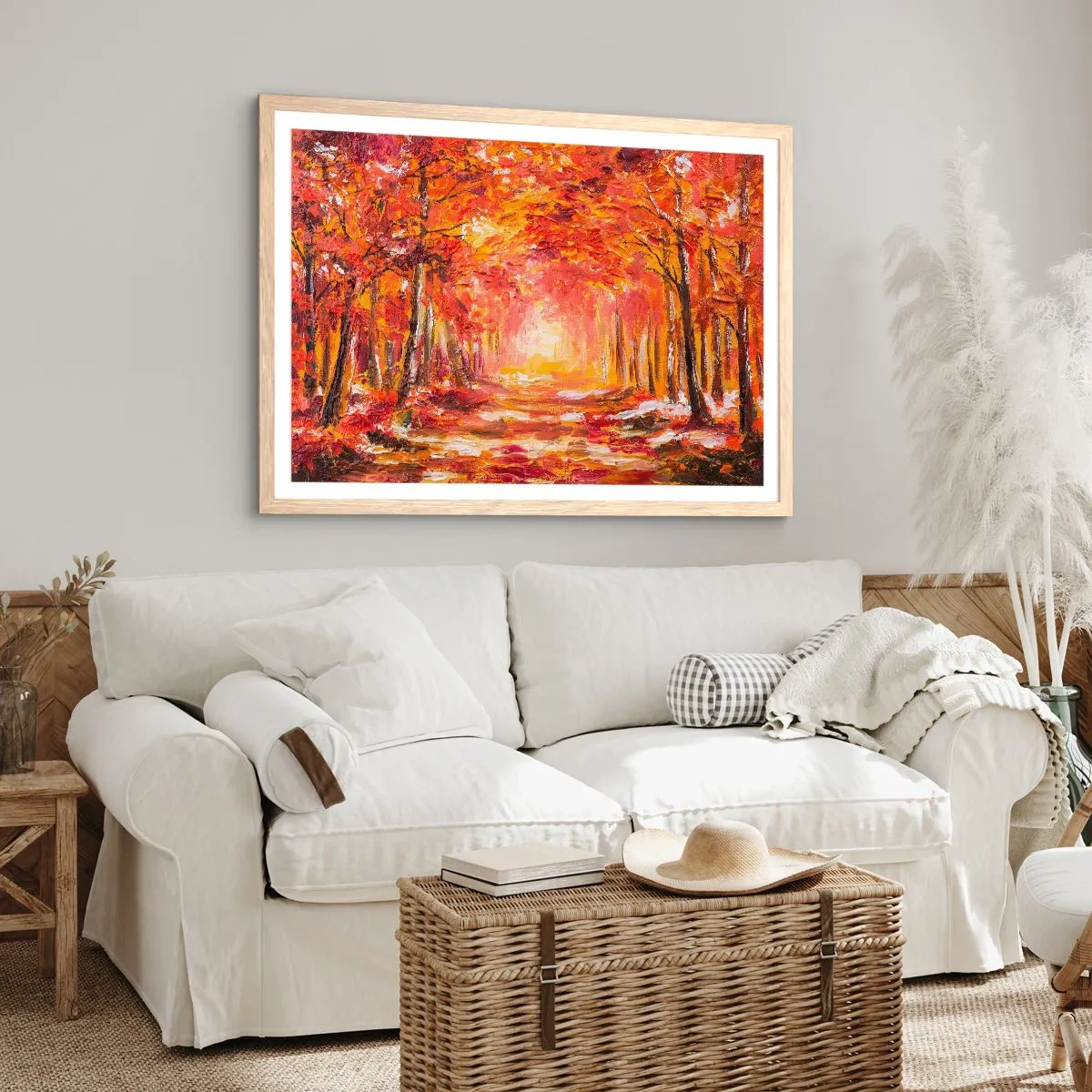 Affiche dans un chêne clair - Poster - Forêt de cuivre - 91x61 cm