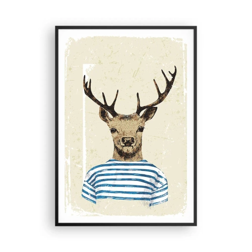 Affiche dans un cadre noir - Poster - Parce que j'aime les chemises rayées - 70x100 cm