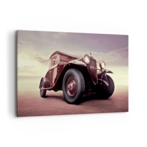Impression sur toile - Image sur toile - Une voiture vintage au style classique contre le ciel - 120x80cm - Revenons au bon vieux temps... - Décoration murale moderne pour le salon et la chambre ARTTOR