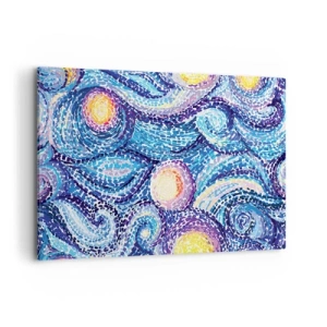 Impression sur toile - Image sur toile - Une interprétation artistique du ciel étoilé dans le style de Van Gogh - 120x80cm - D'après un tableau de van Gogh - Décoration murale moderne pour le salon et la chambre ARTTOR