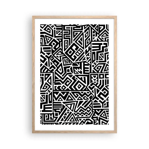 Affiche dans un chêne clair - Poster - Composition précolombienne - 50x70 cm