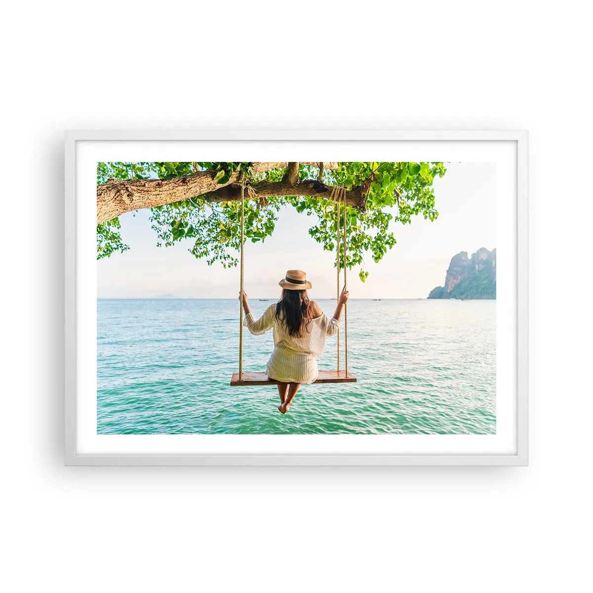 Affiche dans un cadre blanc - Poster - La vie est belle - 70x50 cm