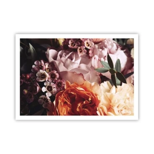 Affiche - Poster - Gros plan d'une composition florale colorée - 100x70cm - Enveloppé de beauté - Décoration murale moderne pour le salon et la chambre ARTTOR