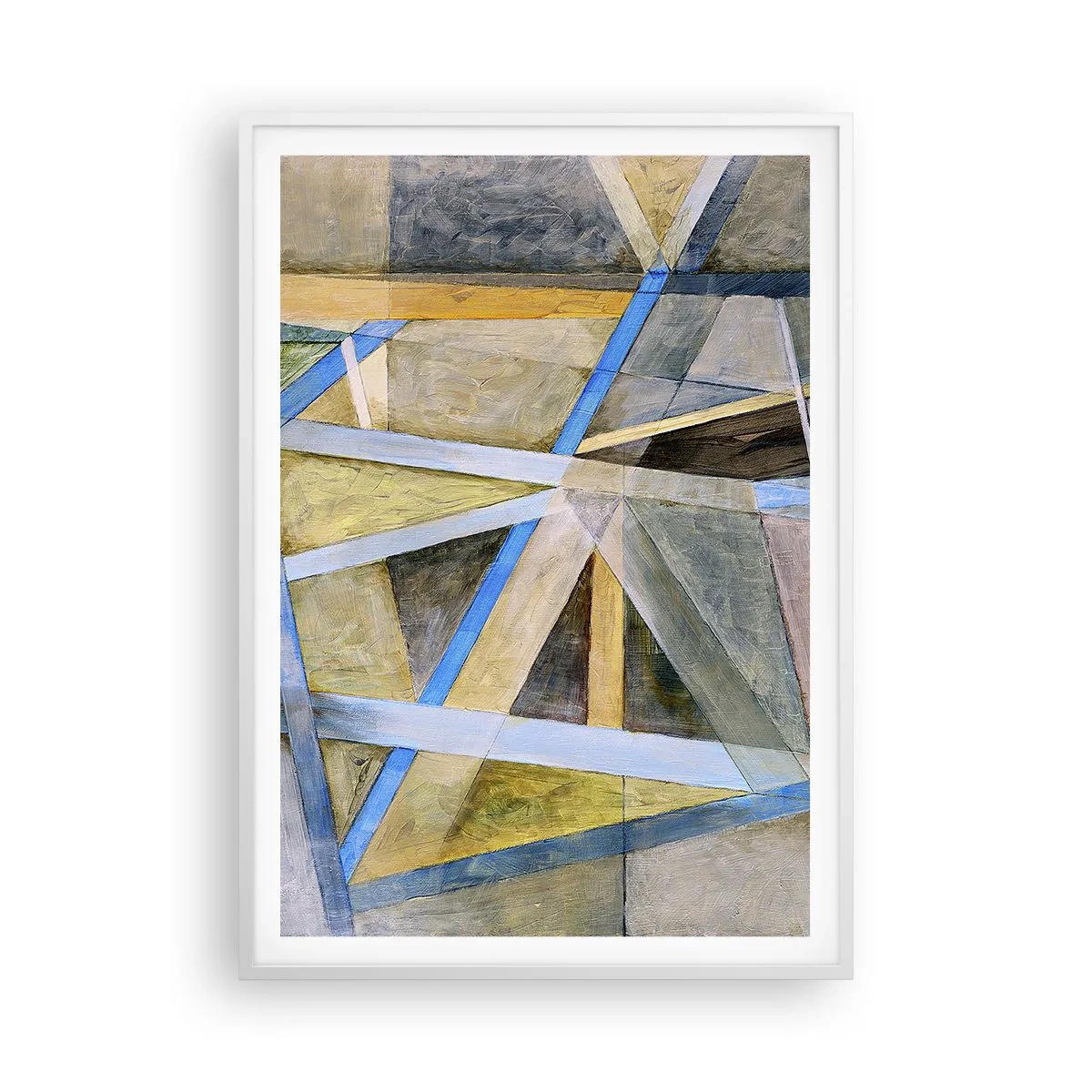 Affiche dans un cadre blanc - Poster - Tout droit ou en diagonale ? - 70x100 cm