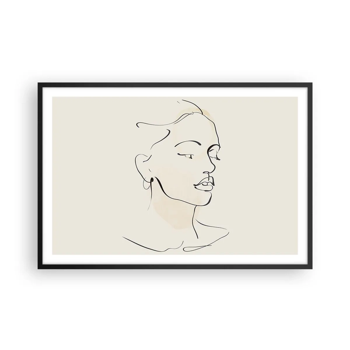 Affiche dans un cadre noir - Poster - Une ligne certaine - 91x61 cm