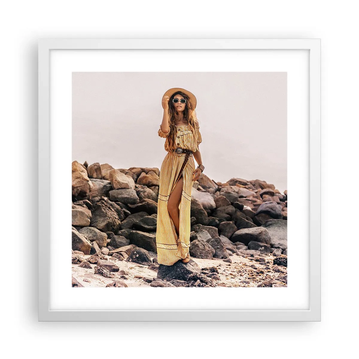 Affiche dans un cadre blanc - Poster - La magie des pierres - 40x40 cm