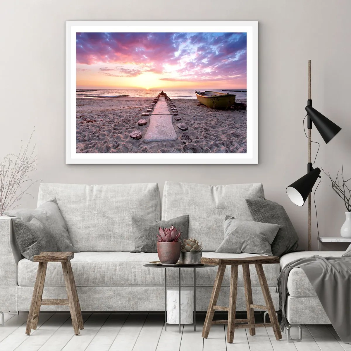 Affiche dans un cadre blanc - Poster - Moment d'expérience profonde - 100x70 cm