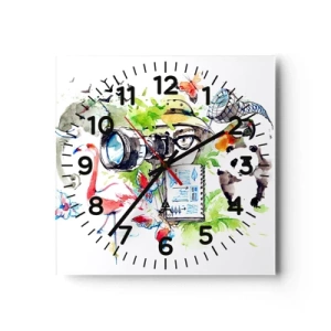 Horloge murale - Pendule murale - Dans l'objectif d'un voyageu - 30x30 cm