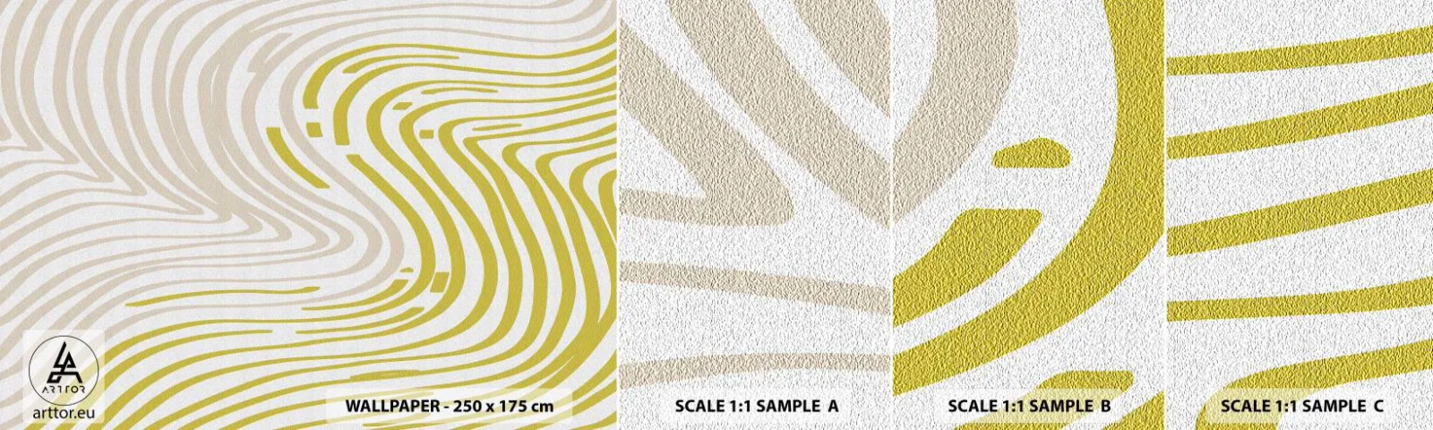 Échantillon De Papier Peint Standard Eco - Une composition au léger virage - Minimalisme, Morceau, Brillant - 100x30 cm