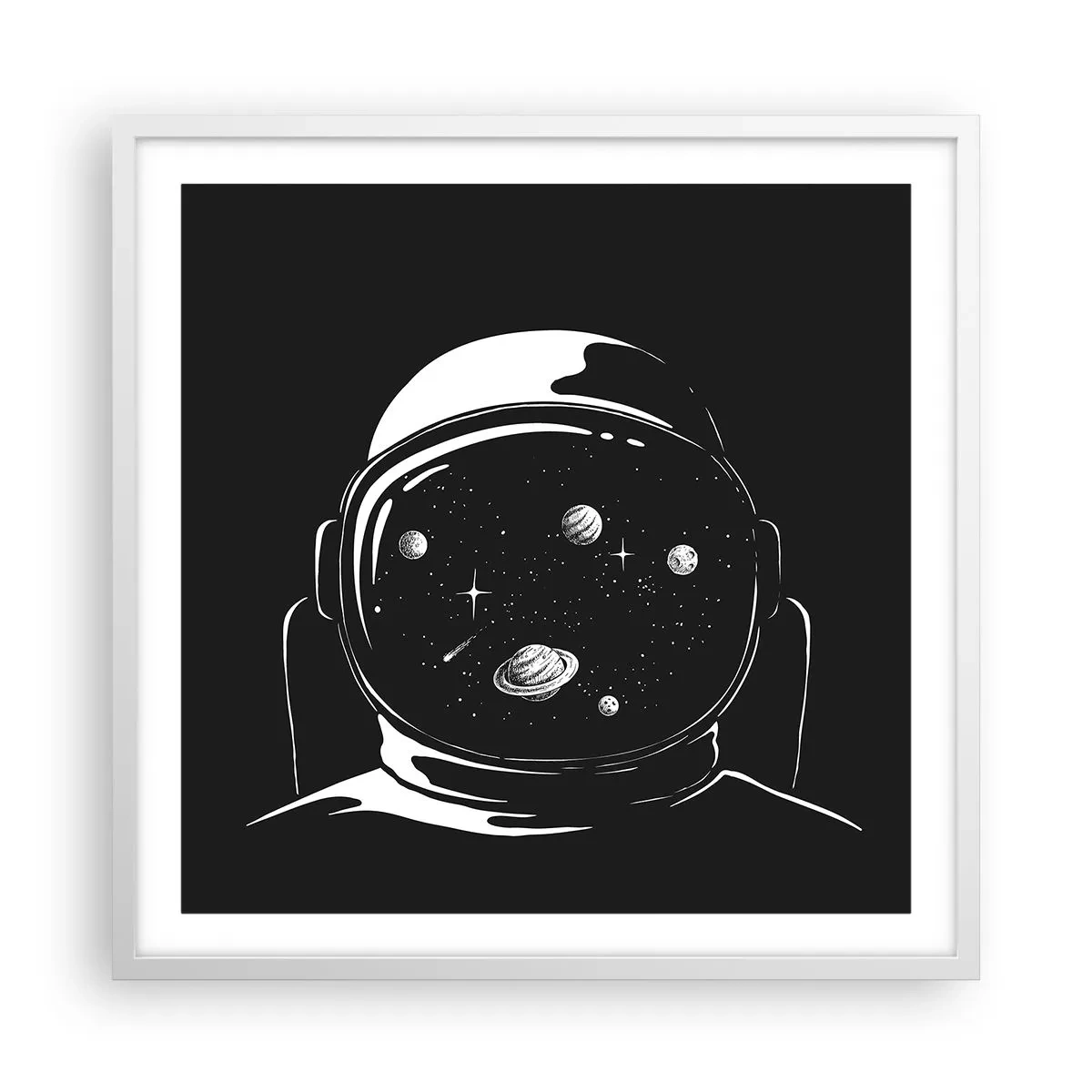 Affiche dans un cadre blanc - Poster - Sympa la vue - 60x60 cm