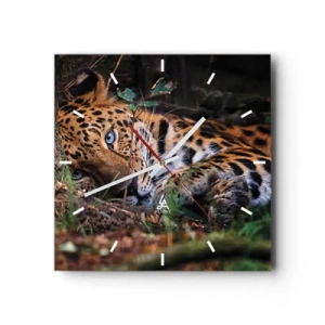 Horloge murale - Pendule murale - Un léopard couché à l'ombre des arbres - 30x30cm - Fais-moi confiance - Décoration murale moderne pour le salon et la chambre ARTTOR