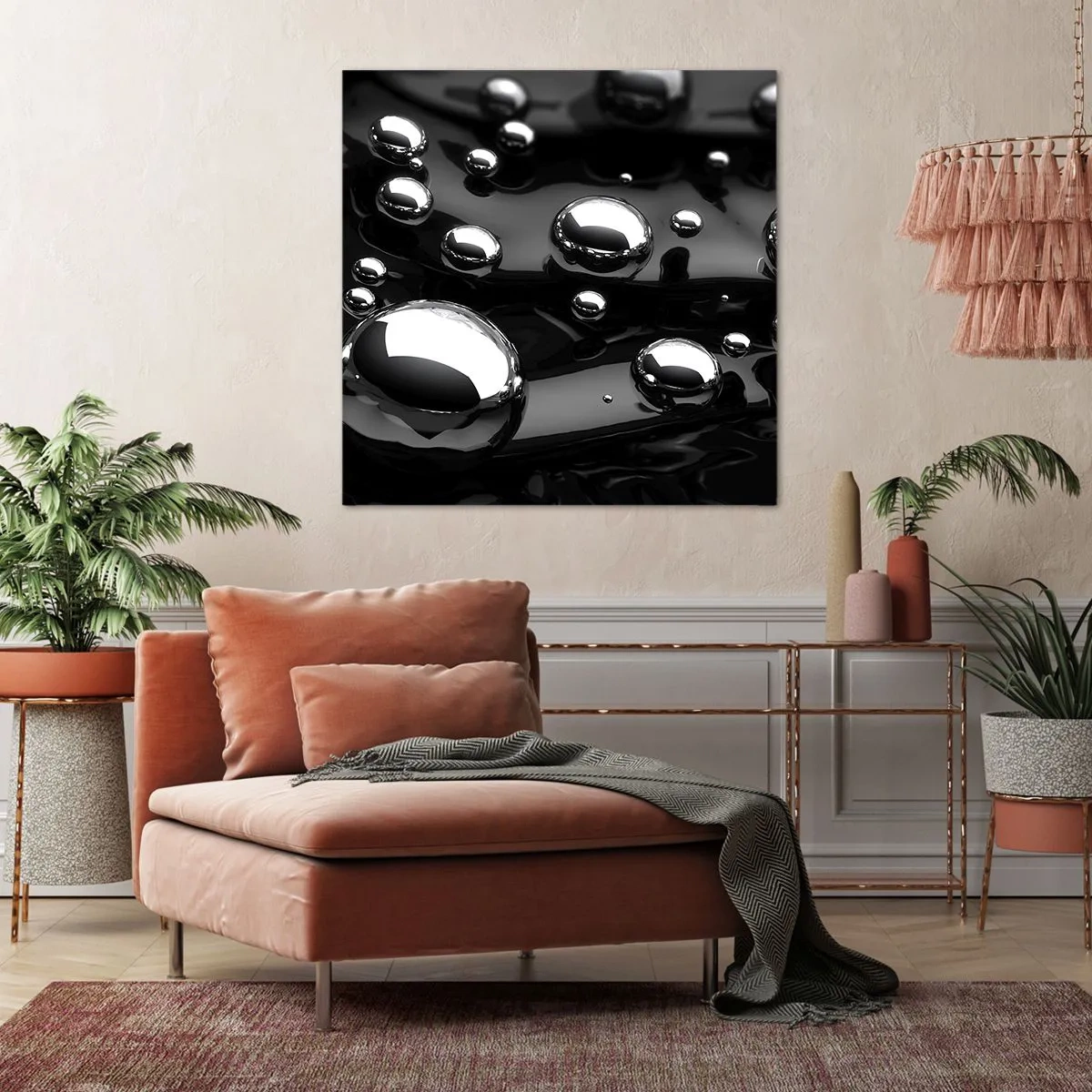 Impression sur toile - Image sur toile - D'un ton noir - 70x70 cm