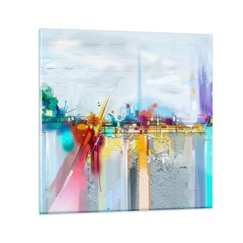 Impression sur verre - Image sur verre - Pont de joie sur le fleuve de la vie - 30x30 cm